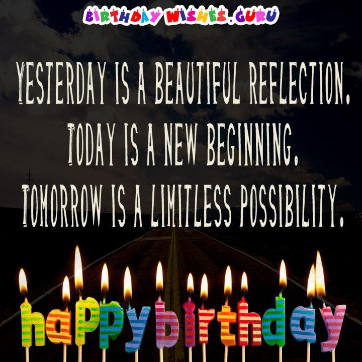 Today is a new beginning happy birthday