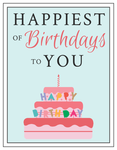 Happiest Of Birthdays To You Cardstock Note Card