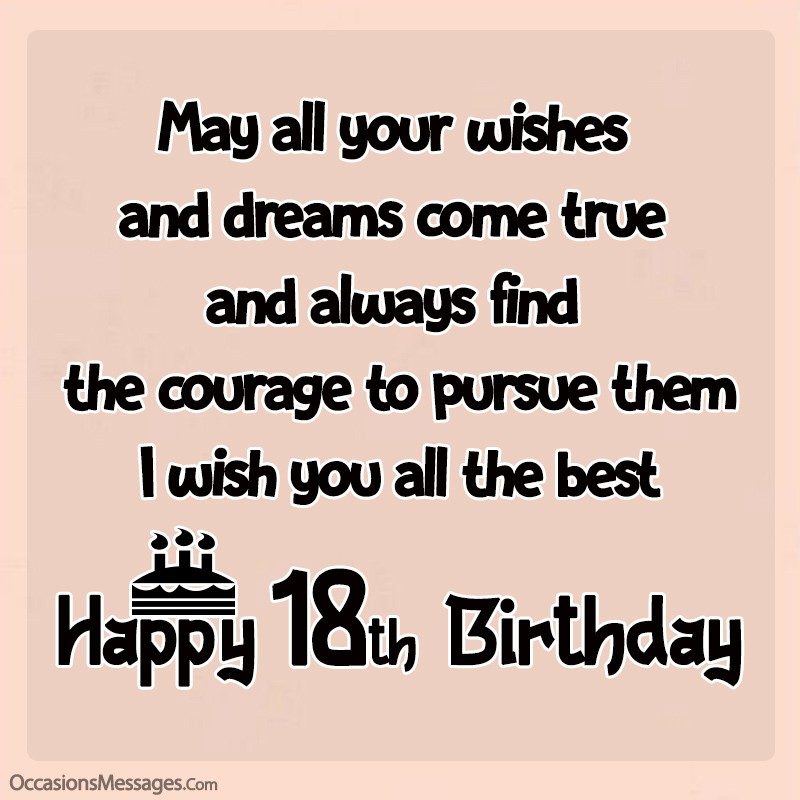 Happy 18th Birthday Wishes 1