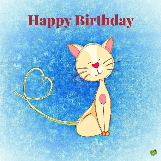 Happy Birthday Card With Cute Cat