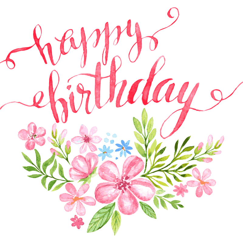 Birthday Wishes For Friend Watercolor Flowers 800x800