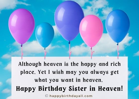 Birthday Wishes For Sister In Heaven 2