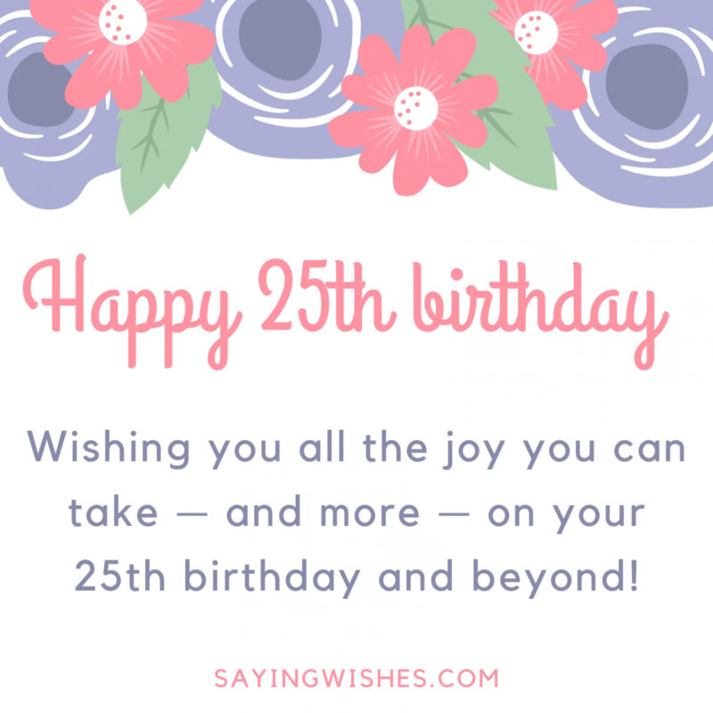 25th Birthday Wishes Messages