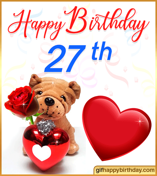 Happy 27th Birthday Heart Teddy