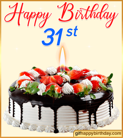 Happy Birthday 31st Cake Gif